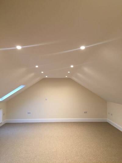 fitted spotlights in converted attic